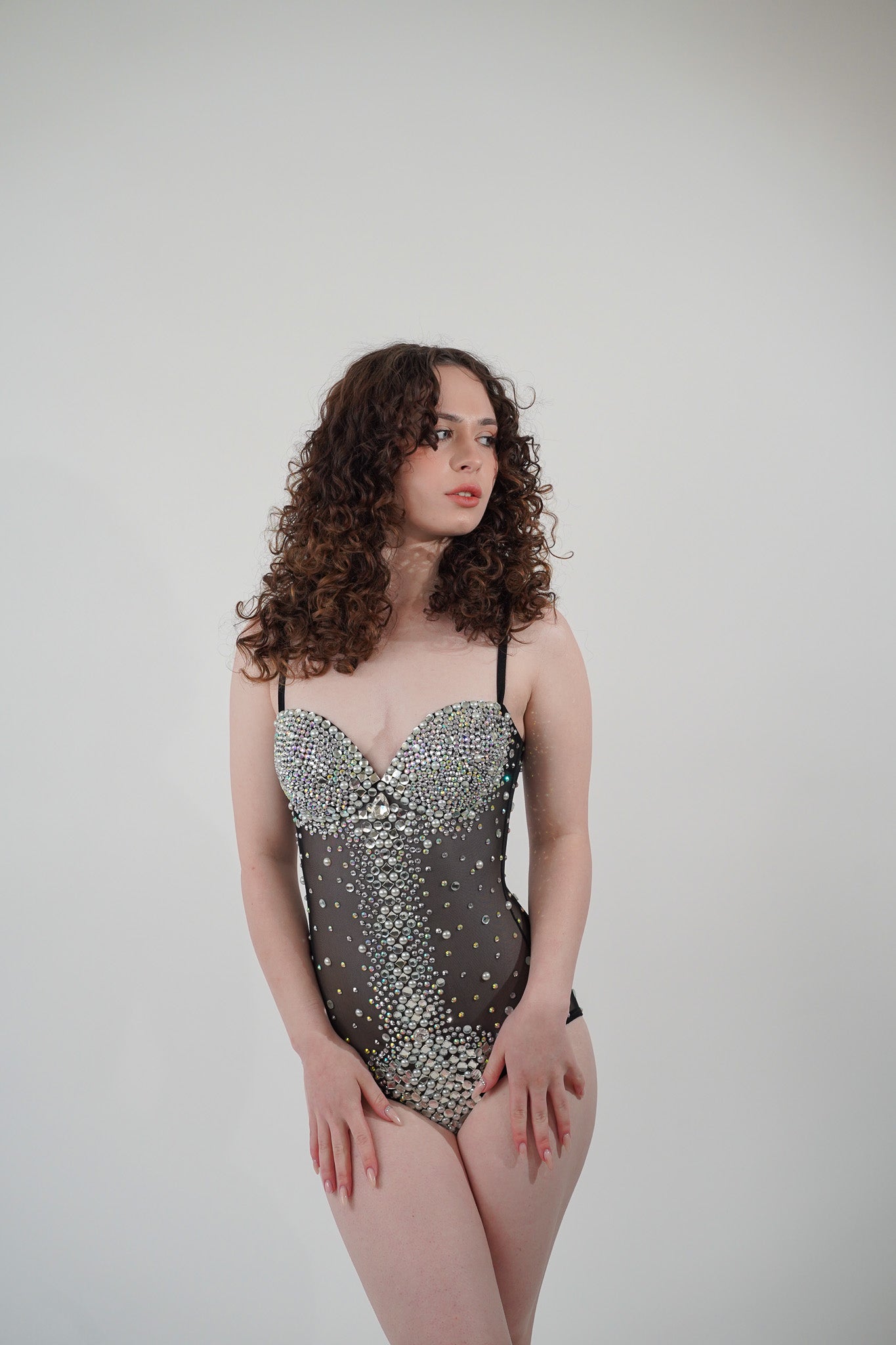 Rhinestone Sheer Bodysuit