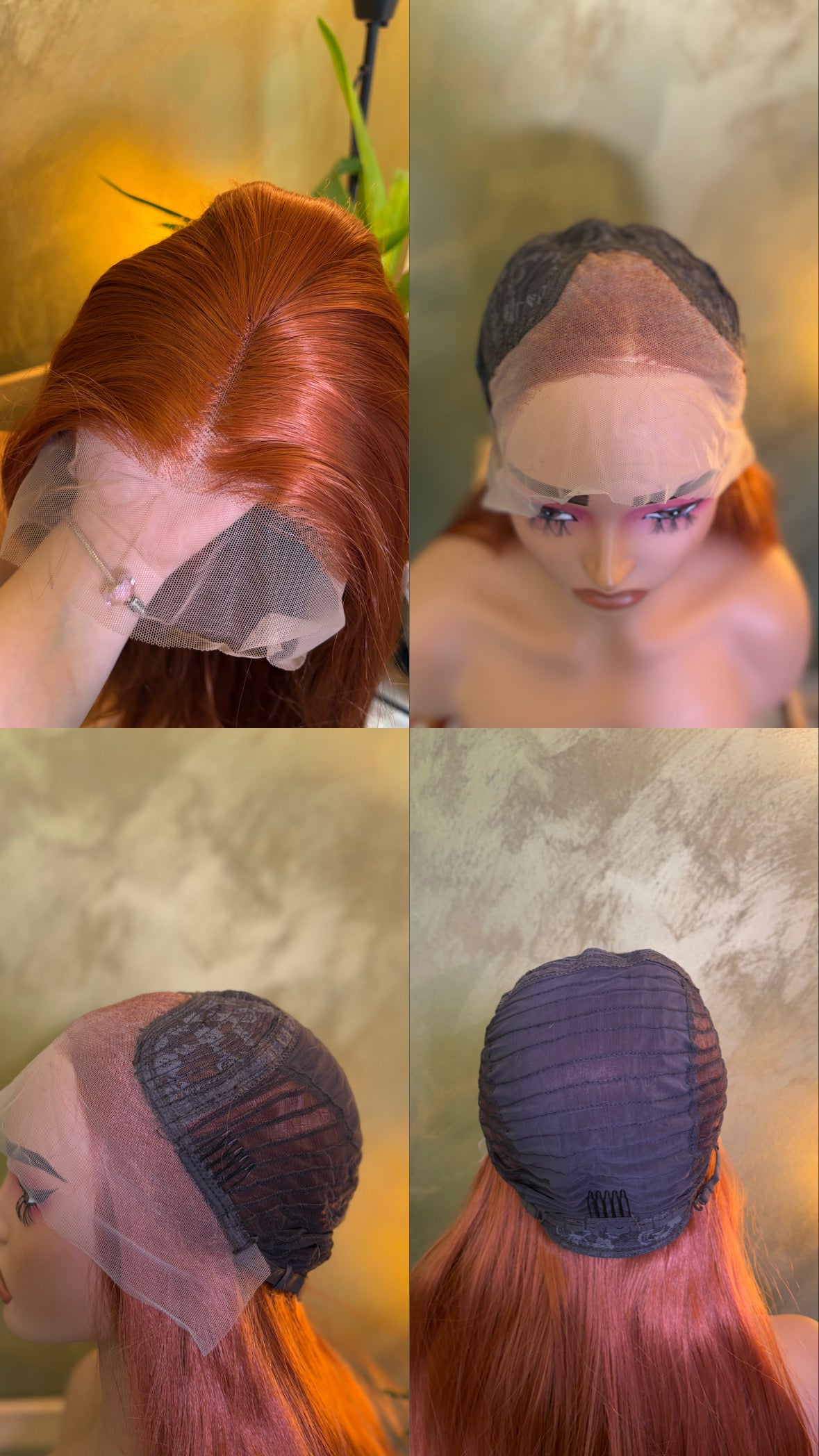 Straight Orange Ginger 13 x 4 Lace Front Wig Gluelesss Wig Cosplay Party Hair Drag Queen Wig