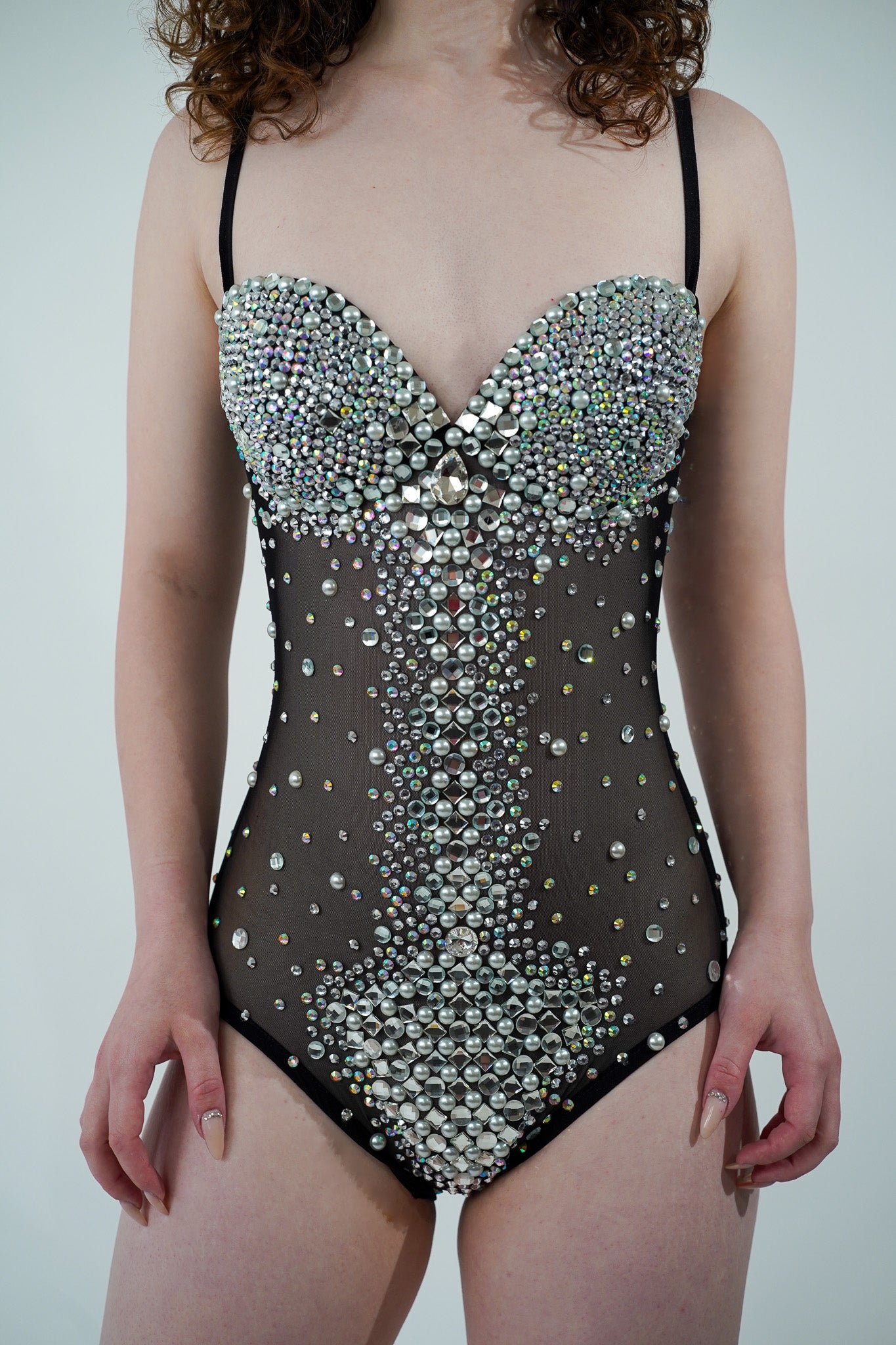 Rhinestone Sheer Bodysuit