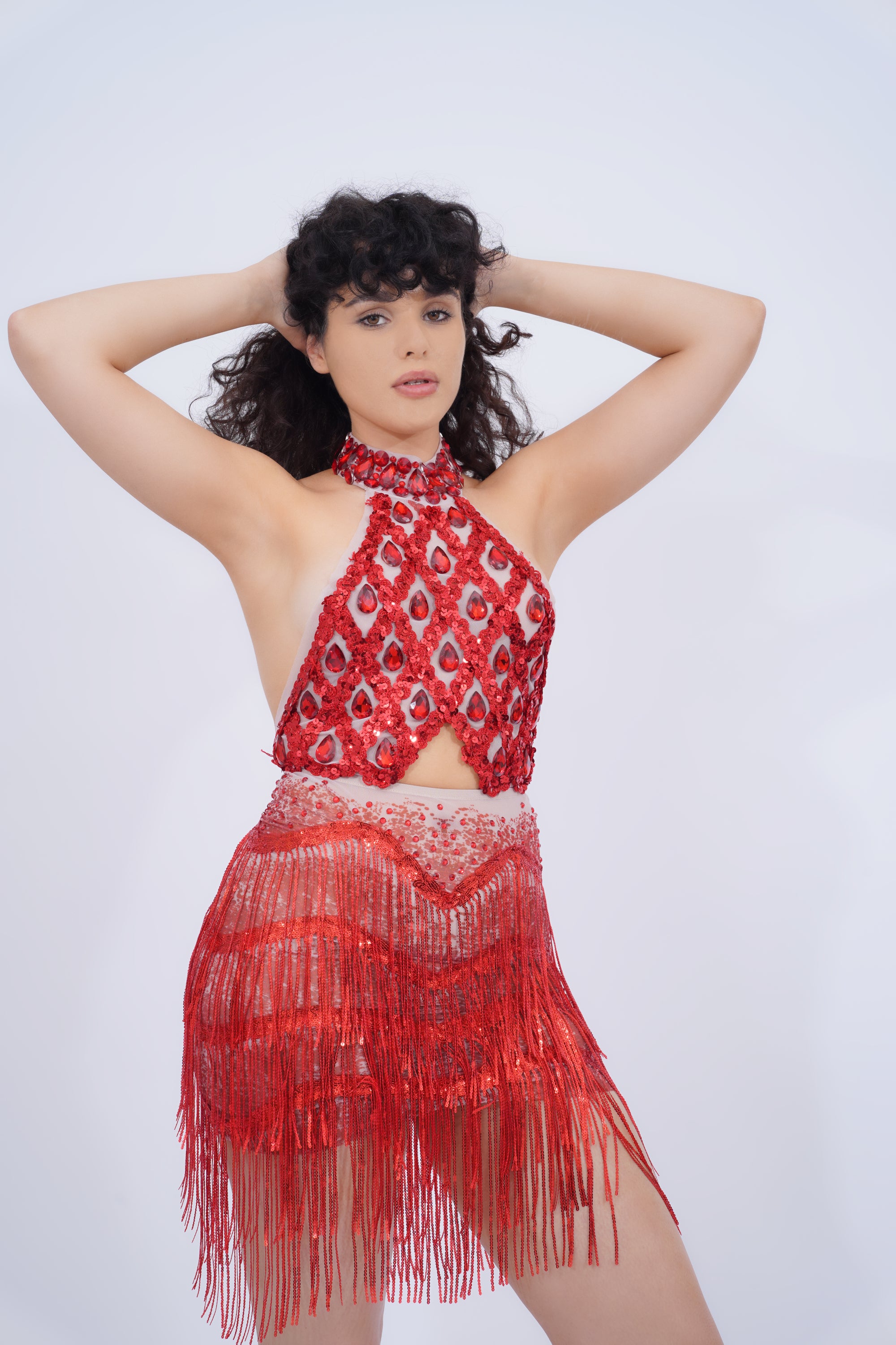 Mesh Sheer Luxury Diamond Dress