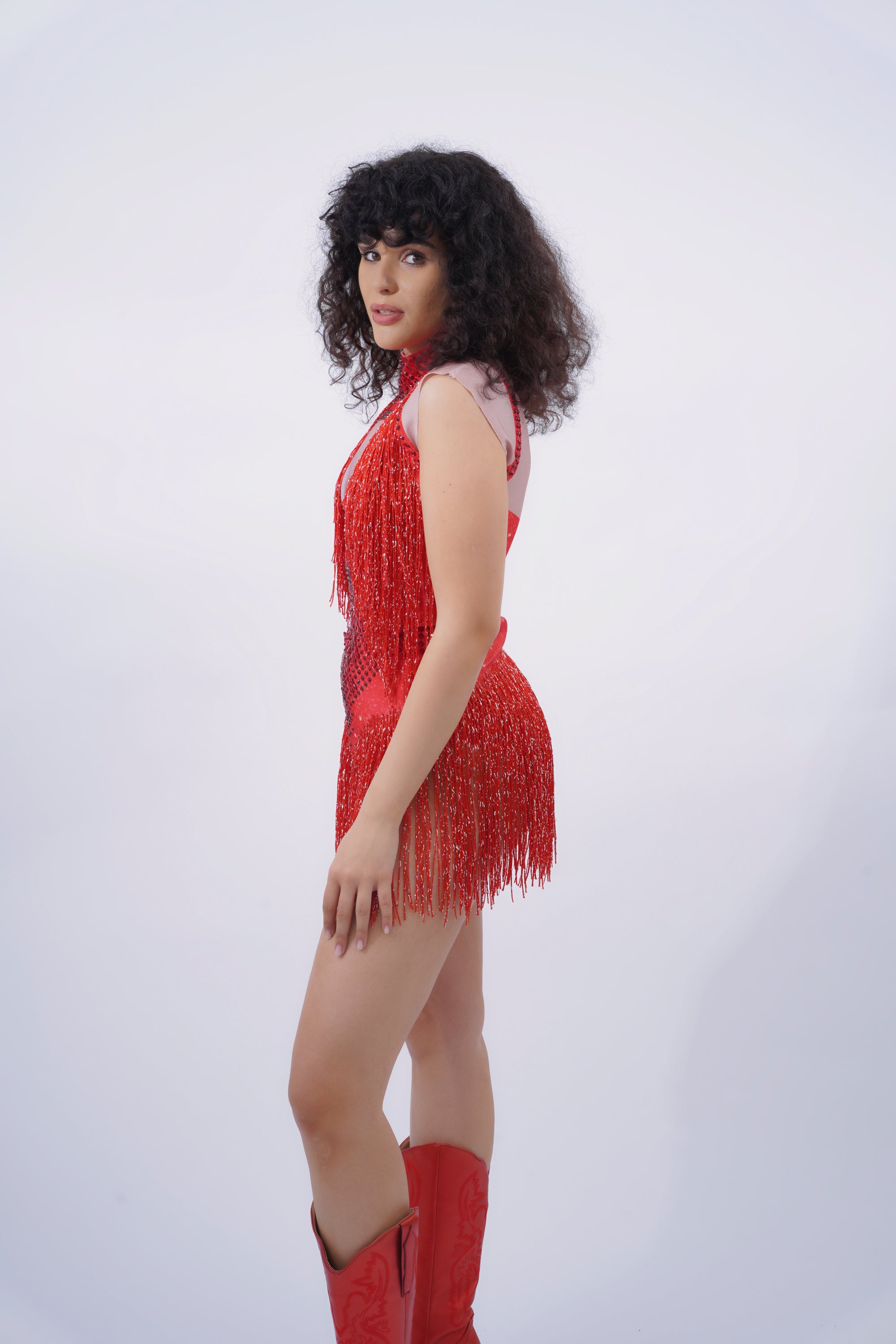 Fringe Tassel Glitter Bodysuit