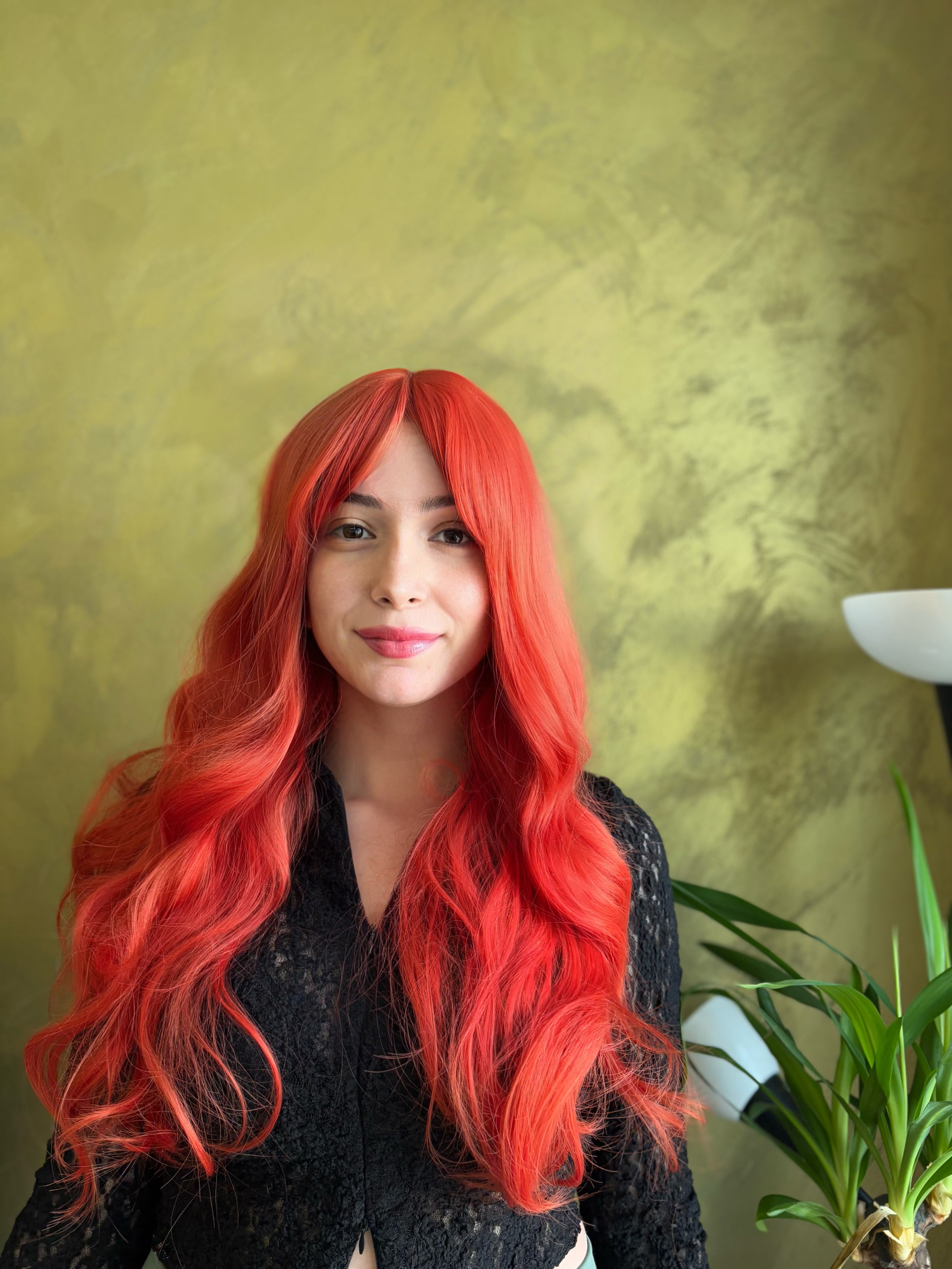 Long Wavy Ginger Red Wig with Bangs Jessica Rabbit Cosplay Wig Movie Character Wigs