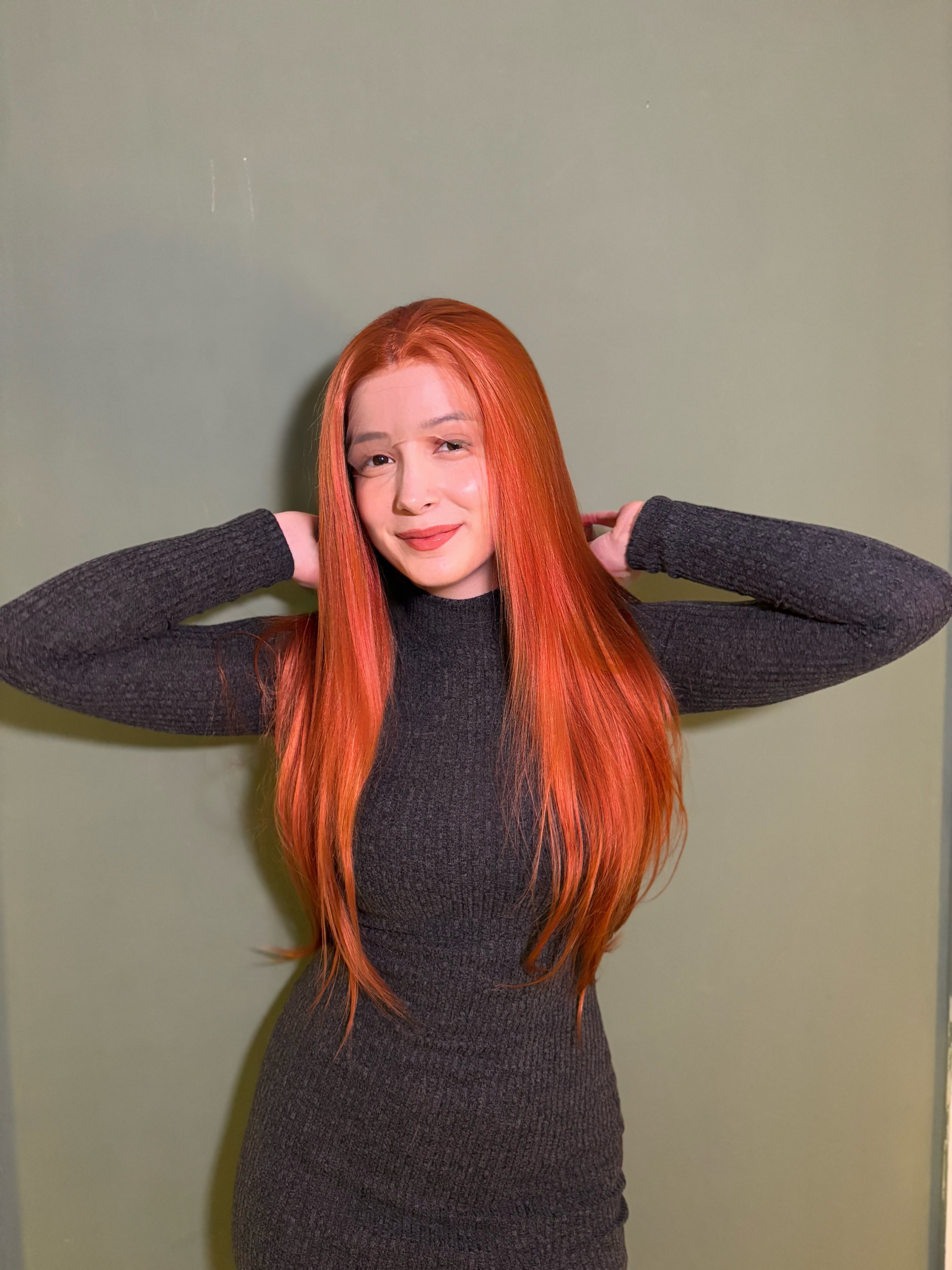 Straight Orange Ginger 13 x 4 Lace Front Wig Gluelesss Wig Cosplay Party Hair Drag Queen Wig