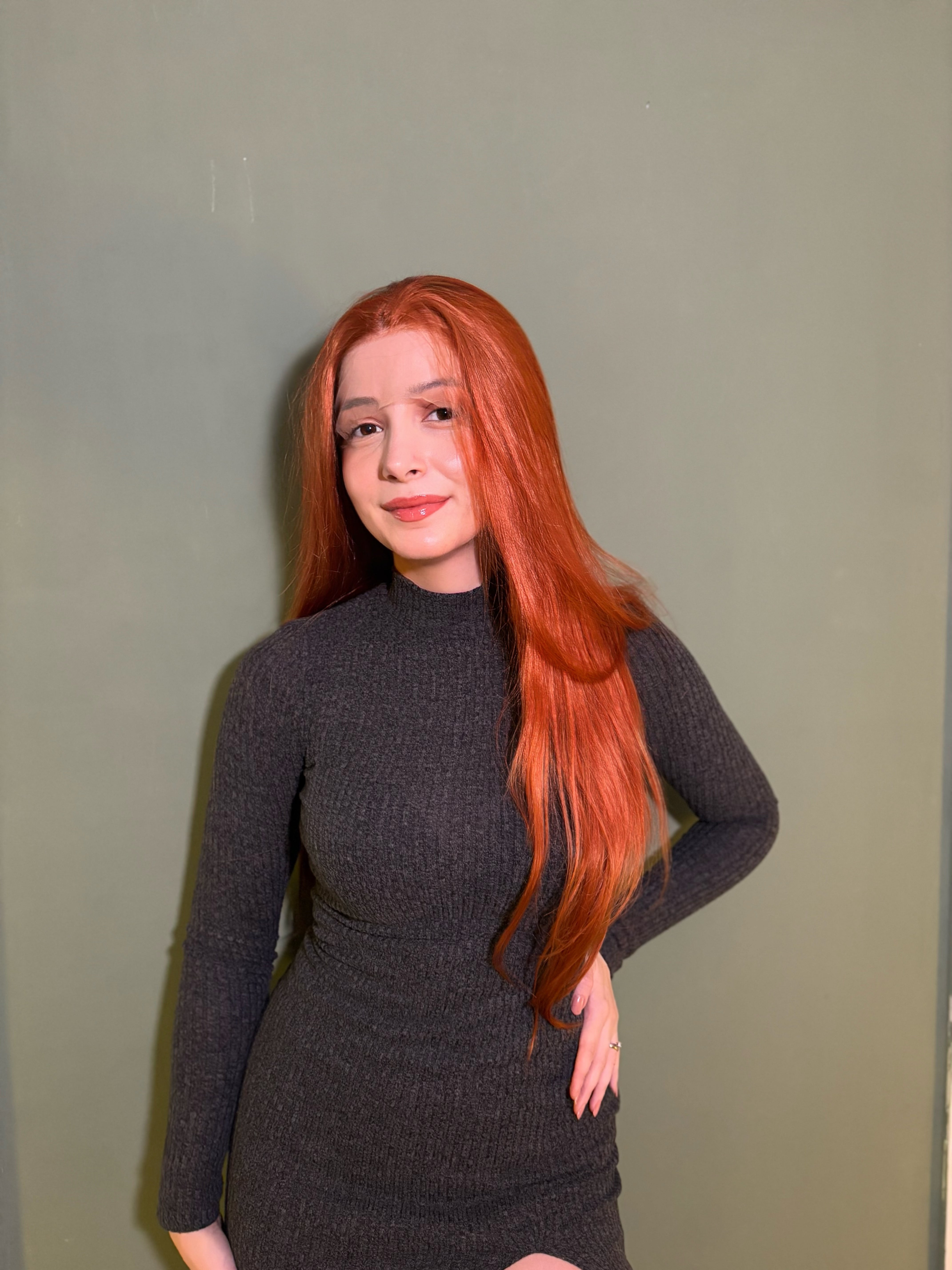 Straight Orange Ginger 13 x 4 Lace Front Wig Gluelesss Wig Cosplay Party Hair Drag Queen Wig