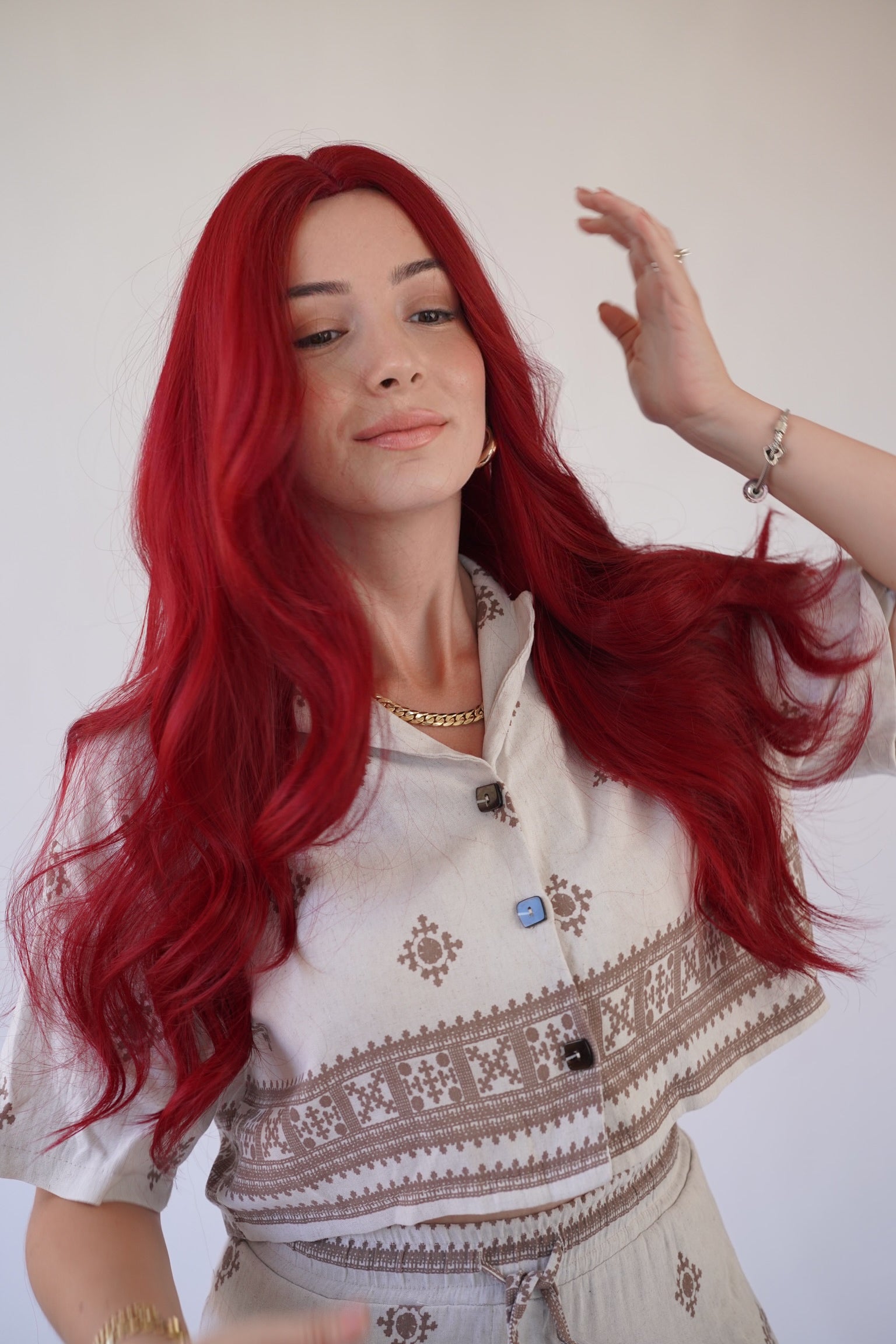 Long Red Wig Red Little Mermaid Wig Mera Wig Cosplay Wig Drag Queen Wig
