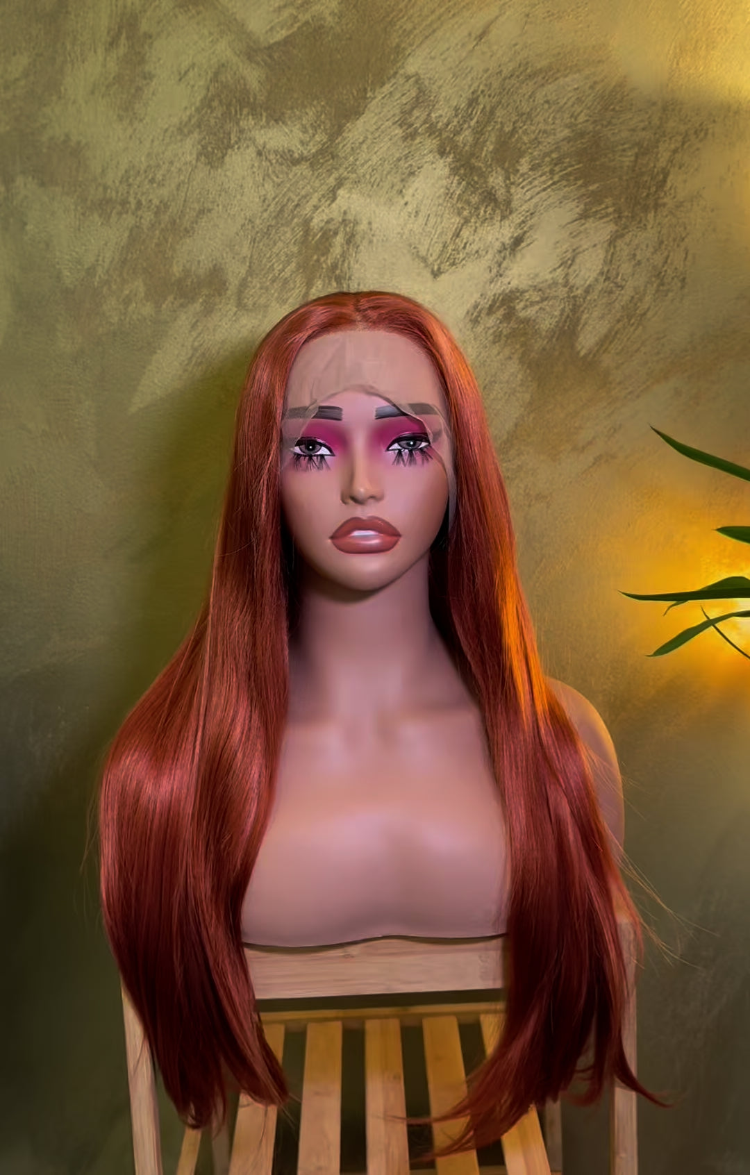 Straight Orange Ginger 13 x 4 Lace Front Wig Gluelesss Wig Cosplay Party Hair Drag Queen Wig