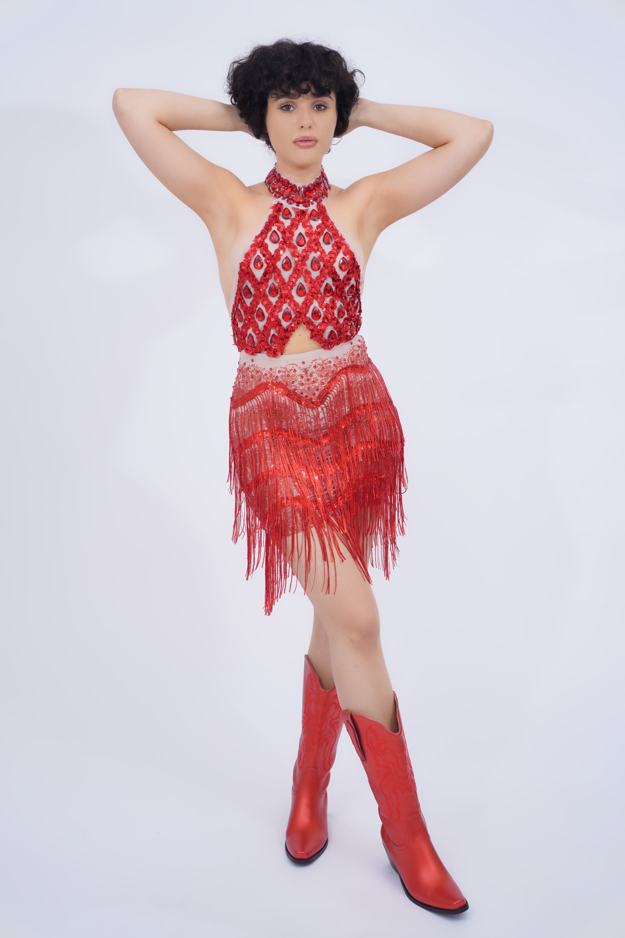 Mesh Sheer Luxury Diamond Dress