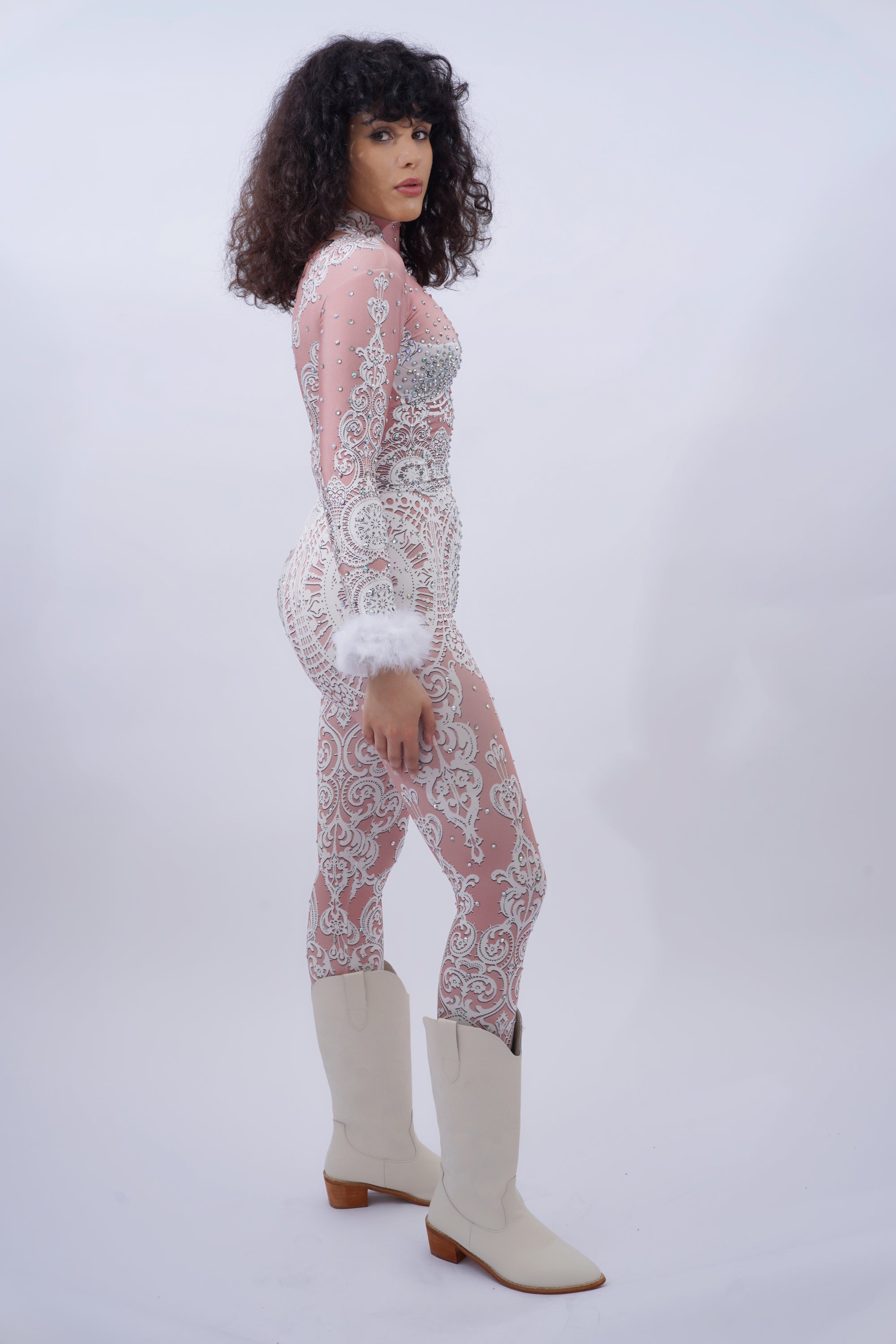 Bridal Lace Pattern Jumpsuit