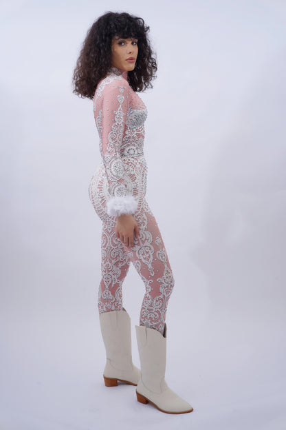 Bridal Lace Pattern Jumpsuit