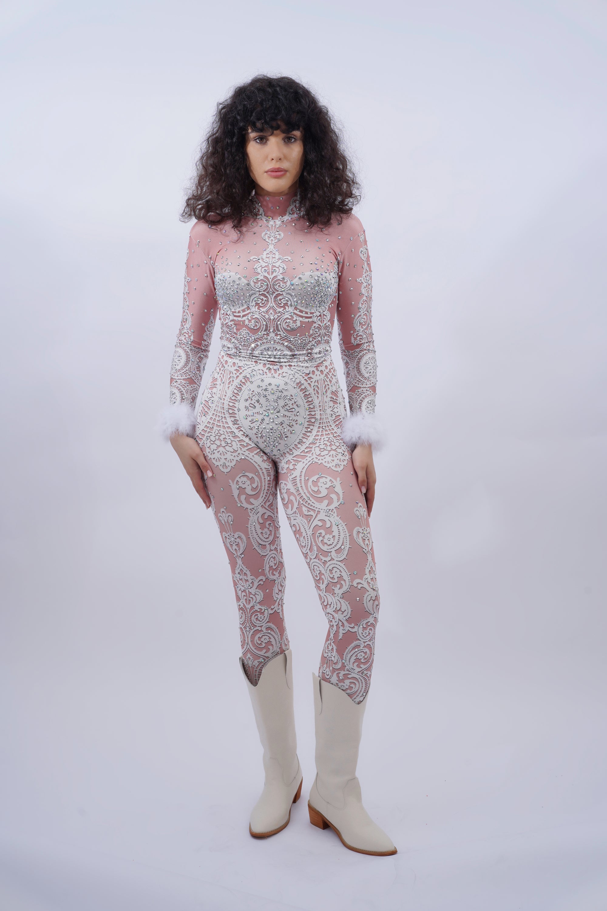 Bridal Lace Pattern Jumpsuit