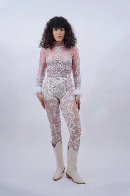 Bridal Lace Pattern Jumpsuit