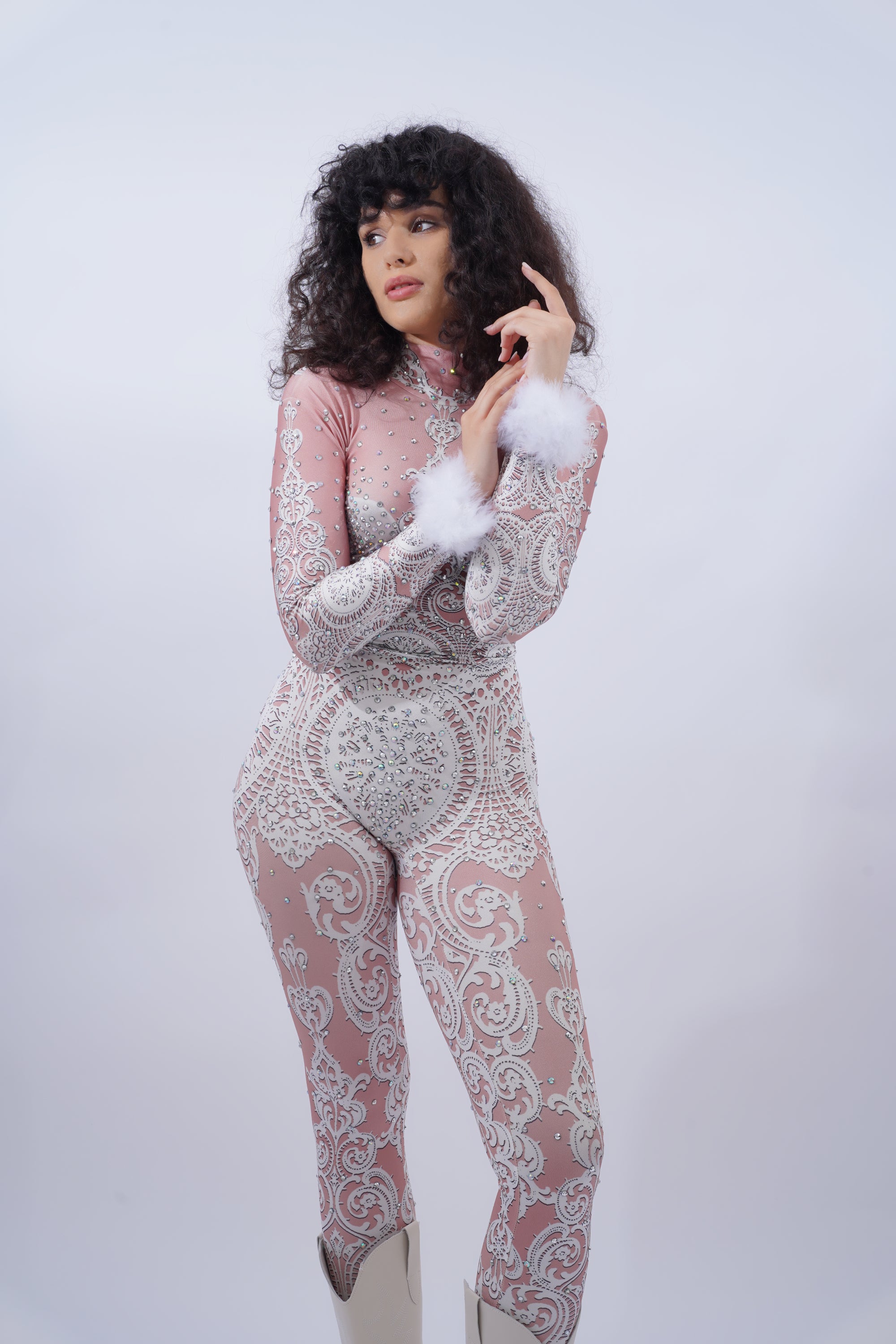 Bridal Lace Pattern Jumpsuit