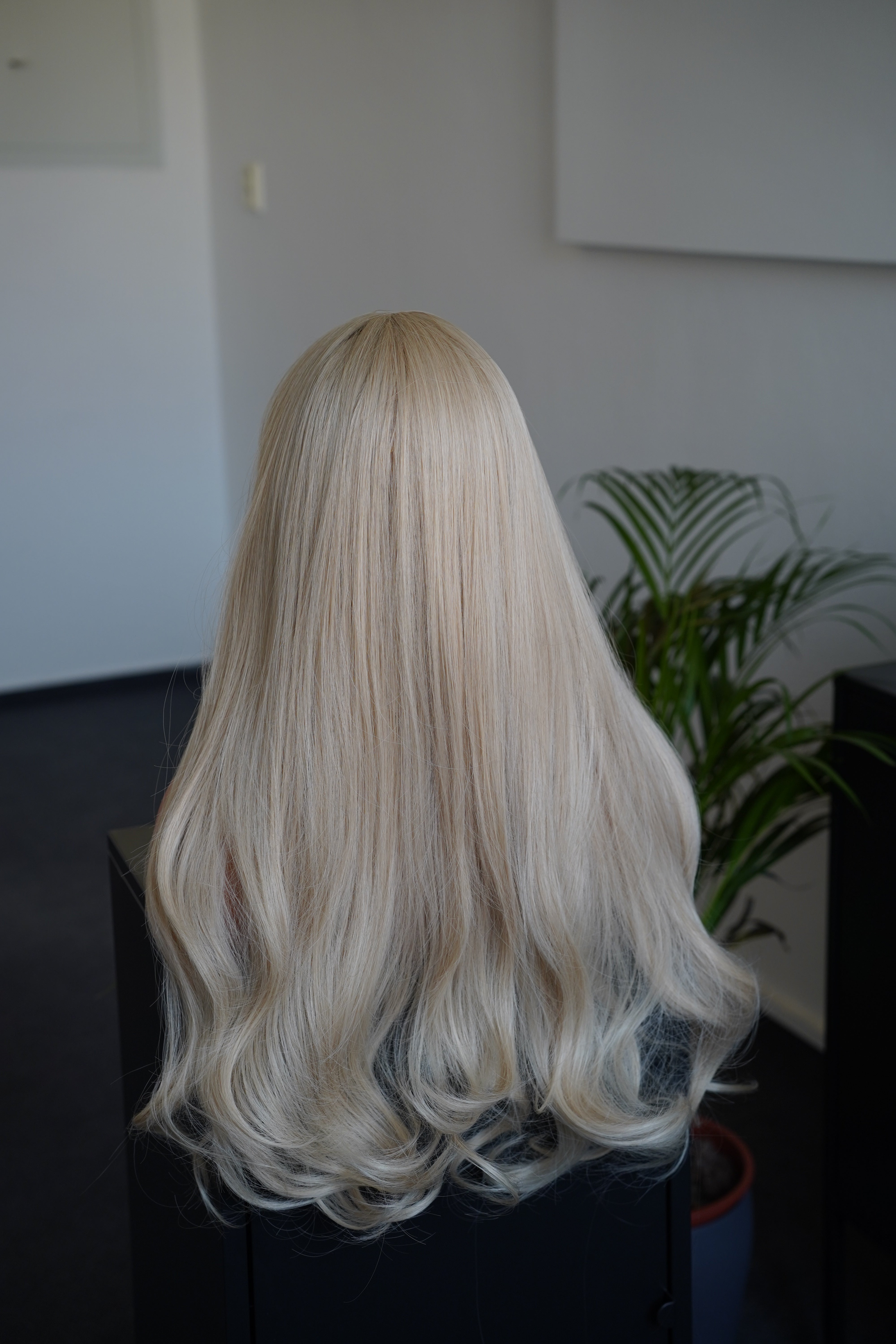 Platinum Ash Blonde Wig with Bangs Barbie Blonde Cosplay Wig Halloween Costume Wig Drag Queen Wig