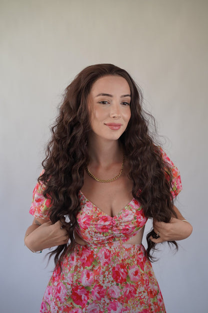 Long Brown Curly Lace Front Wig Cosplay Wig Drag Queen Wig