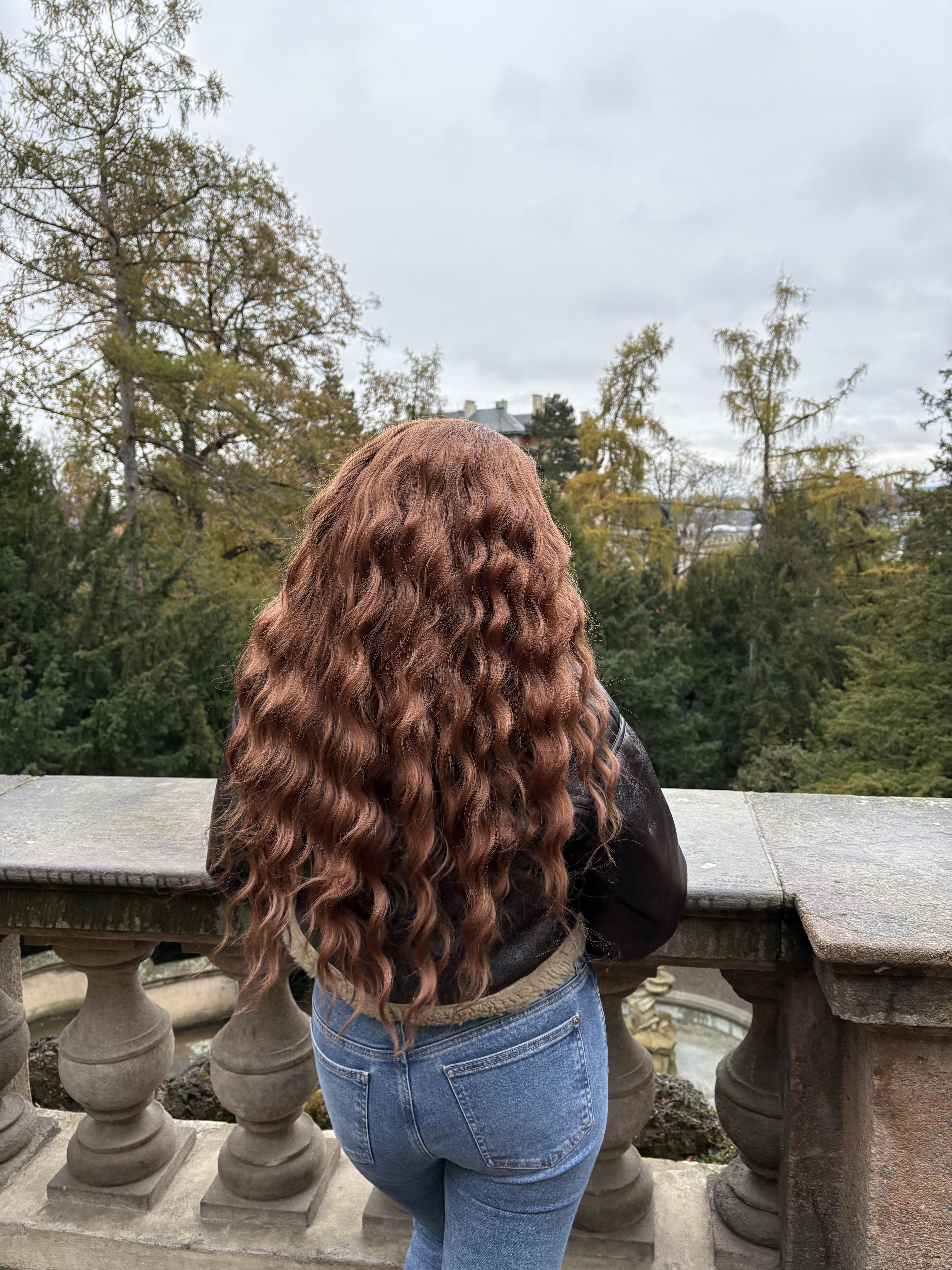 Auburn Ginger Wavy Long 13 x 4 Lace Front Glueless Wig Cosplay Merida Wig