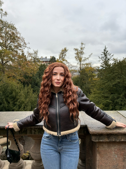 Auburn Ginger Wavy Long 13 x 4 Lace Front Glueless Wig Cosplay Merida Wig