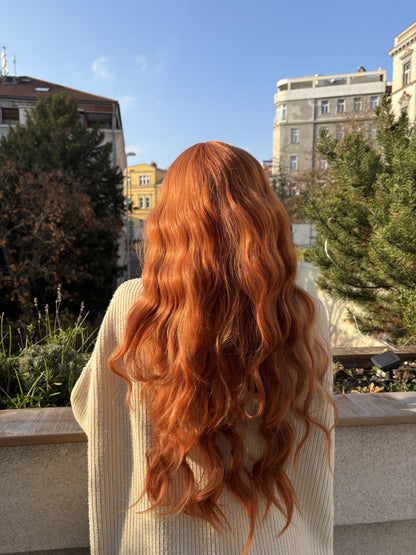 Blonde Ginger Wig with Bangs Orange Copper Wig with Bangs Long Wavy Auburn Wig Cosplay Wig Party Hair Costume Party Accessory Wigs