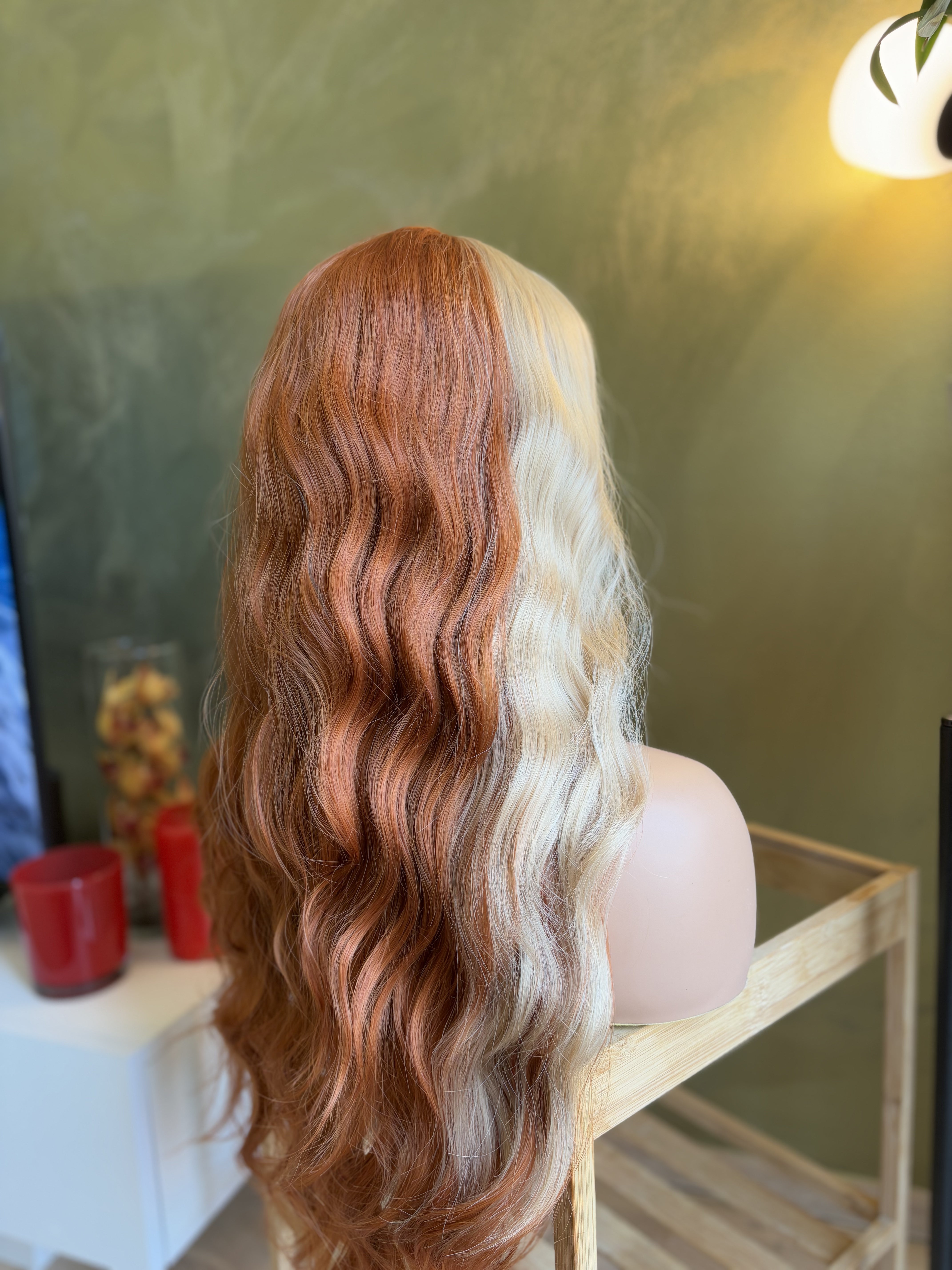 Blonde Ginger Wig with Bangs Orange Copper Wig with Bangs Long Wavy Auburn Wig Cosplay Wig Party Hair Costume Party Accessory Wigs
