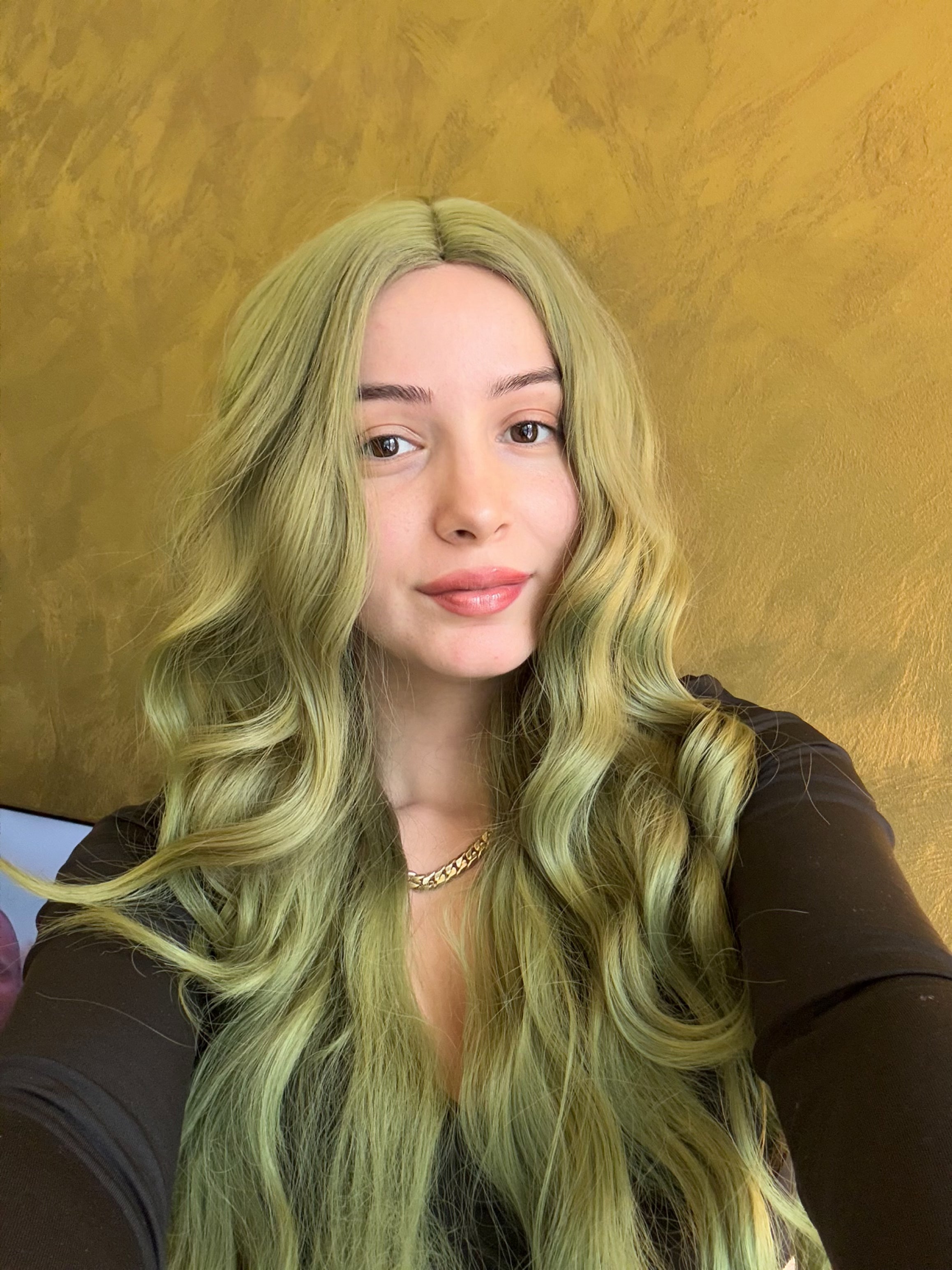 Long Green Wavy Wig Cosplay Halloween Party Wigs 28 inc