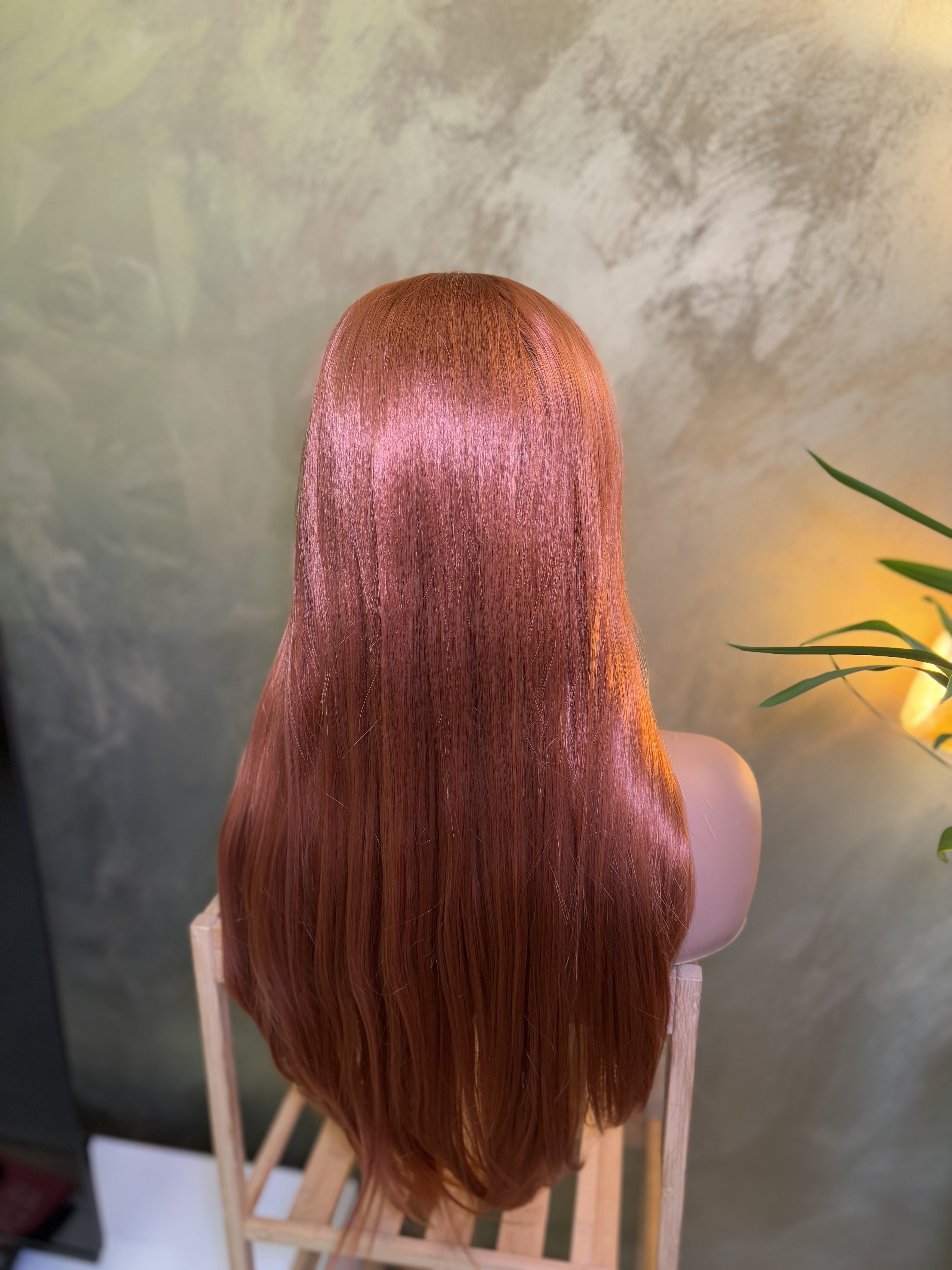 Straight Orange Ginger 13 x 4 Lace Front Wig Gluelesss Wig Cosplay Party Hair Drag Queen Wig
