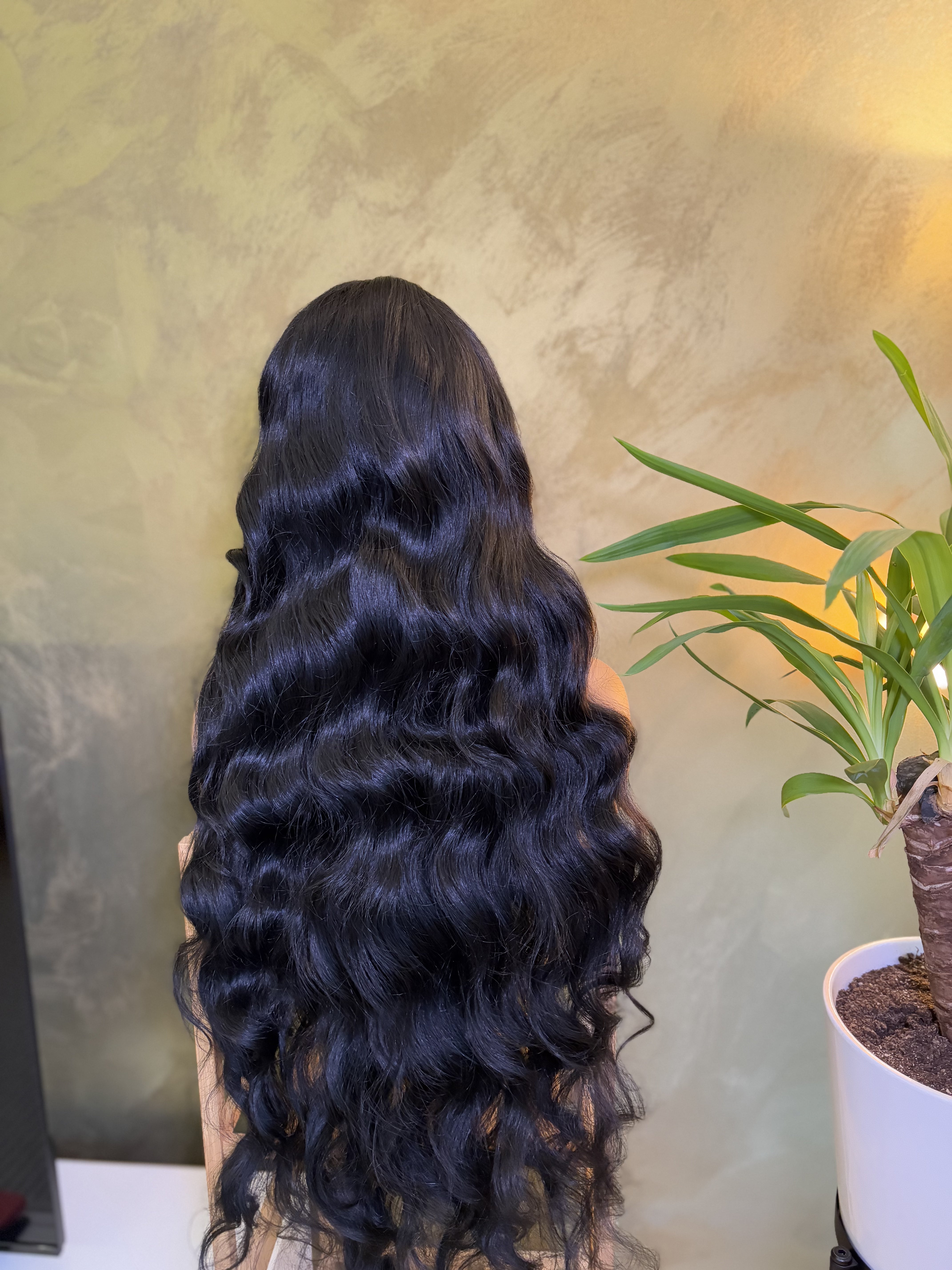Black Extra Long Curly Lace Front Wig Cosplay Wig Halloween Party Wig 36 inches