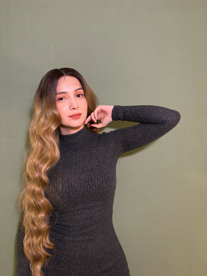 Ash Blonde Extra Long Curly Lace Front Wig Cosplay Wig Ombre Blonde Lace Front Wig 36 inches