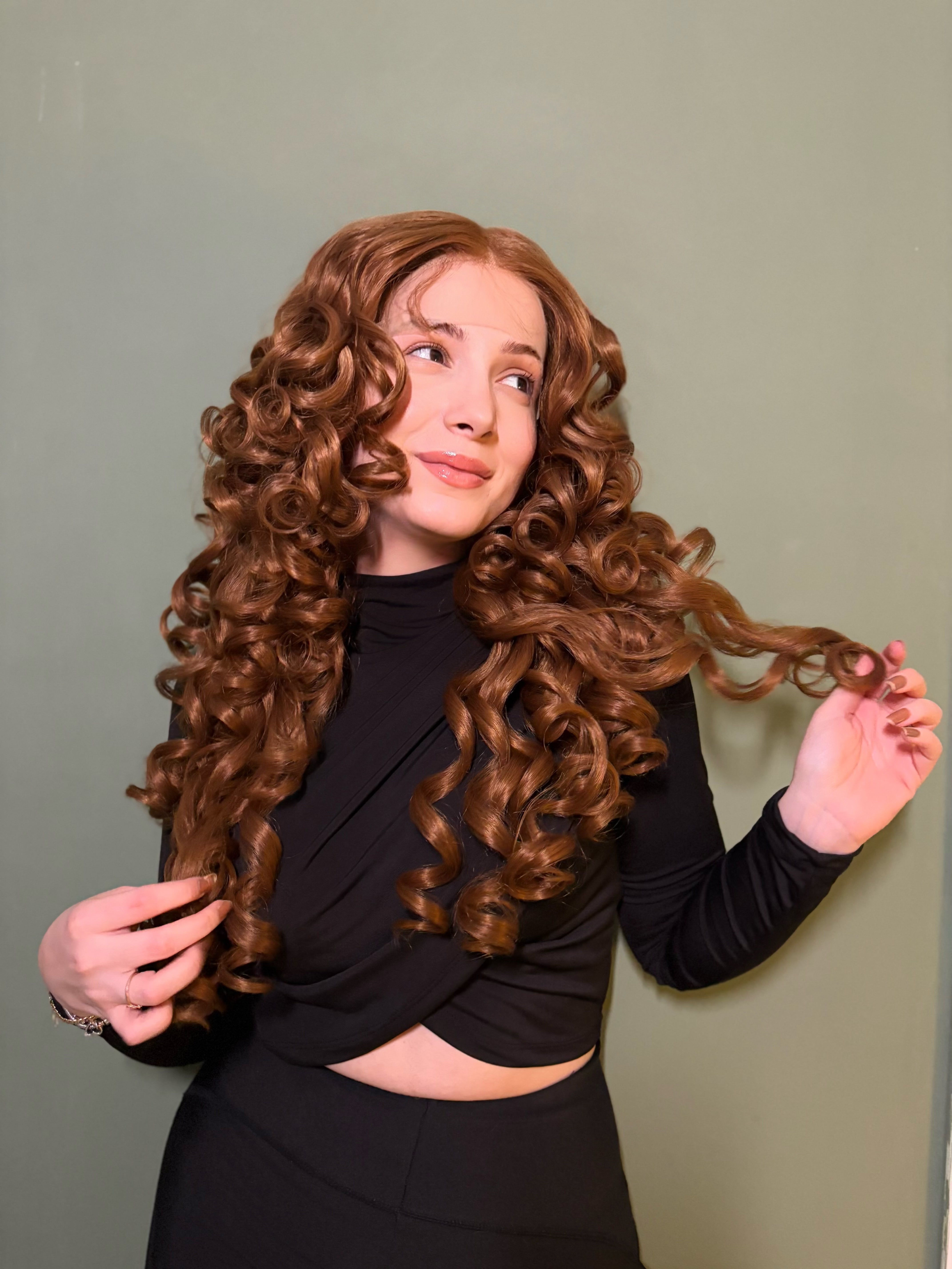Long Curly Caramel Brown 13x6 HD Lace Front Wig Glueless Wig