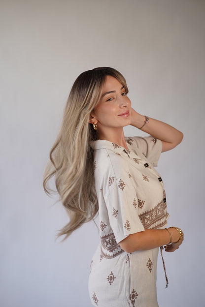 Ash Blonde Wig Long Wavy Wig Blonde Ombre Wig with Bangs Synthetic Wig
