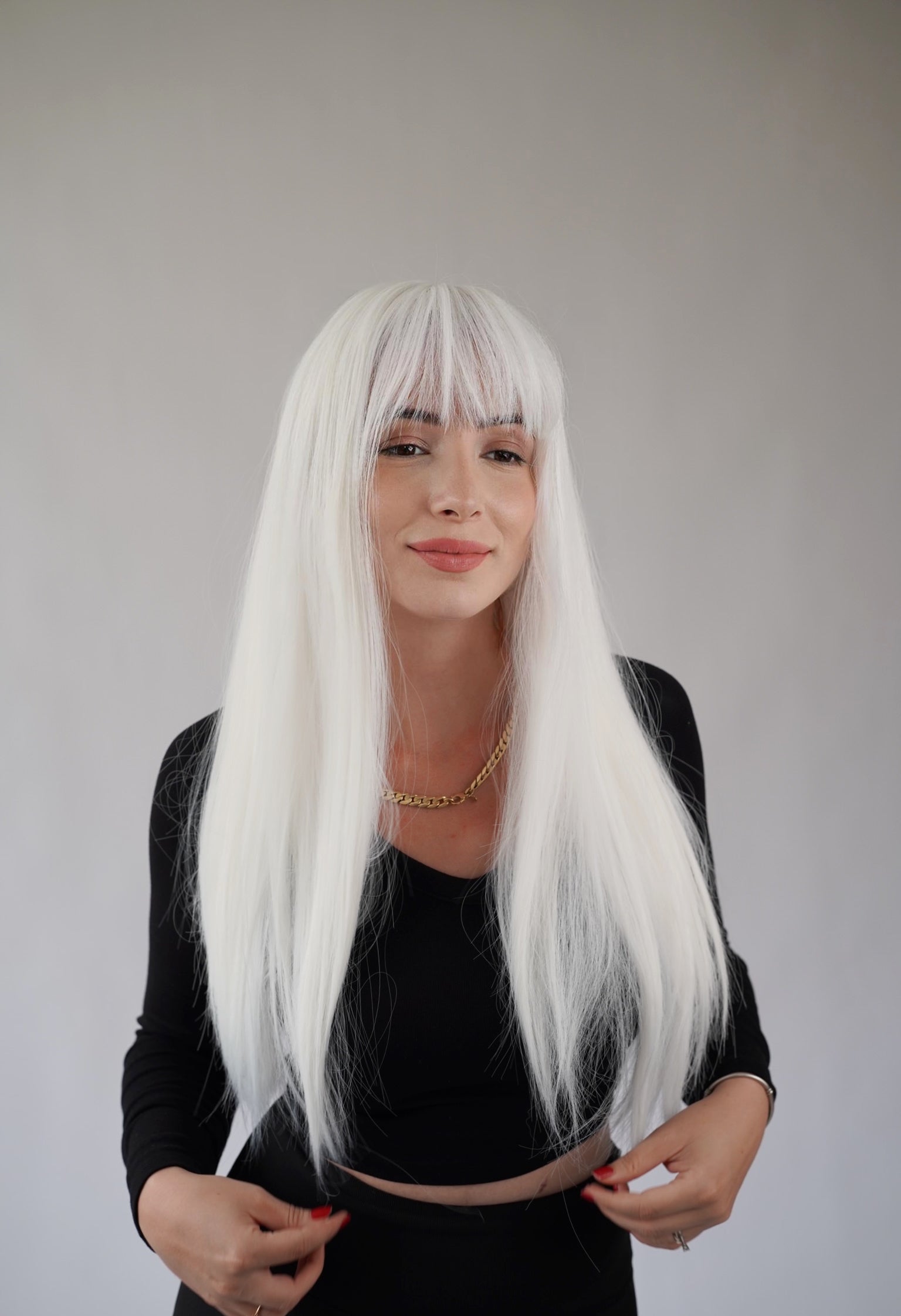 Pearl White Wig Cosplay Wig Elf Wig Silver Lace Front Wig Silver Wig