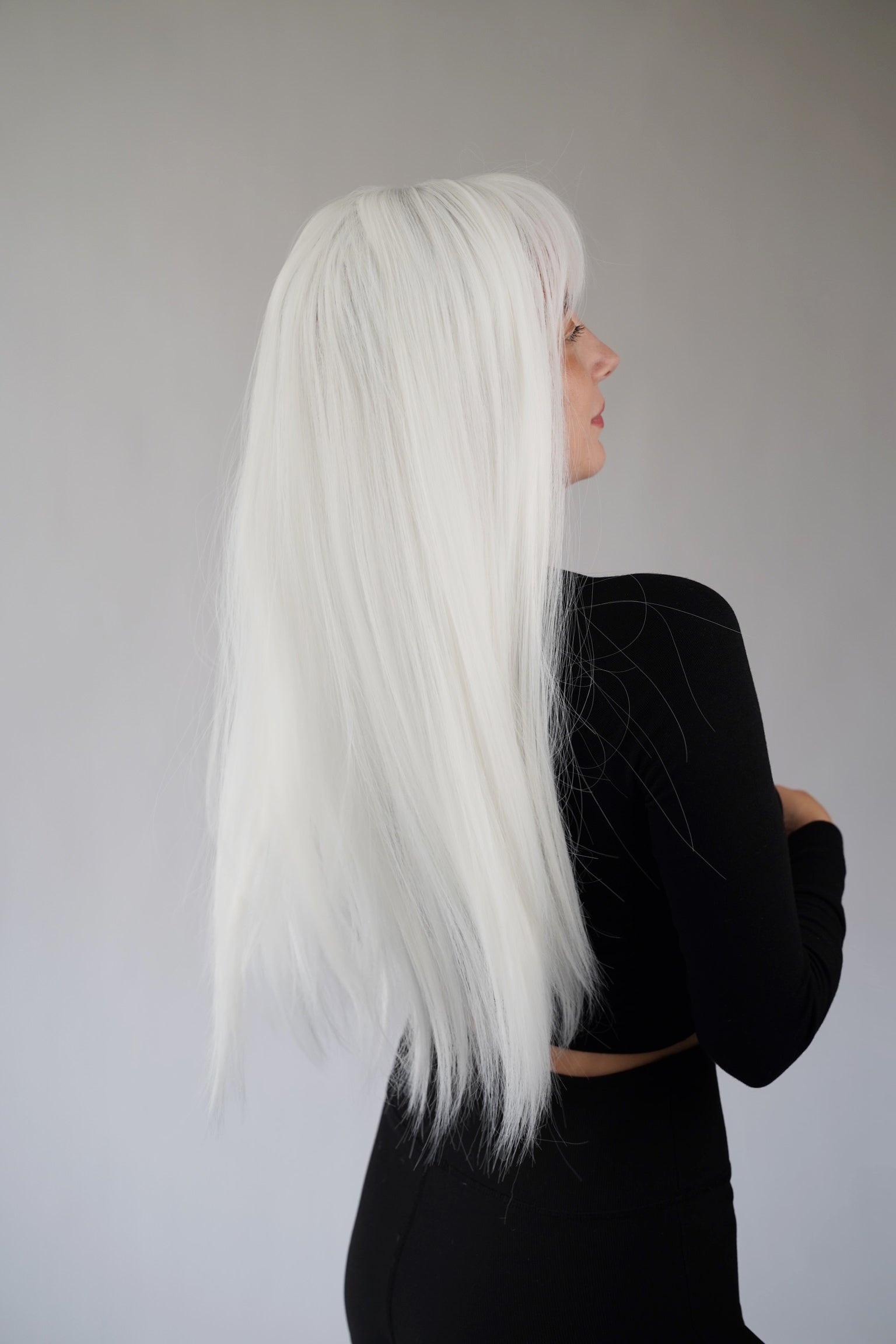 Pearl White Wig Cosplay Wig Elf Wig Silver Lace Front Wig Silver Wig
