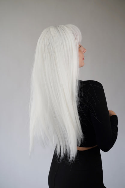 Pearl White Wig Cosplay Wig Elf Wig Silver Lace Front Wig Silver Wig