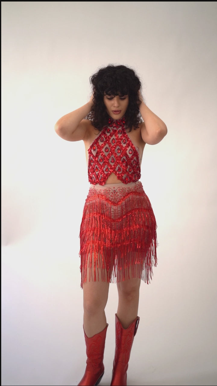 Mesh Sheer Luxury Diamond Dress