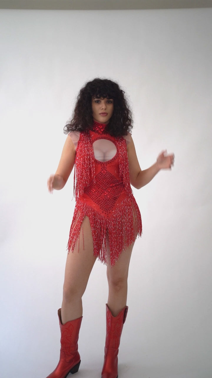 Fringe Tassel Glitter Bodysuit
