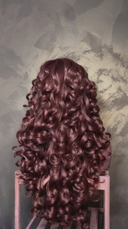 Long Curly Caramel Brown 13x6 HD Lace Front Wig Glueless Wig